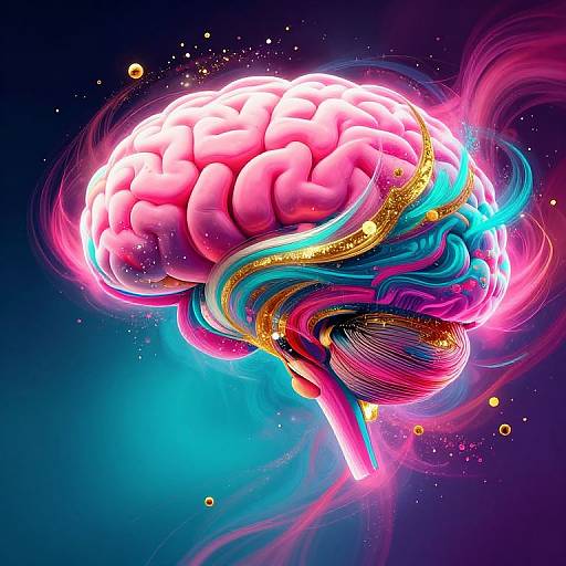 Vibrant AI Brain Digital Art