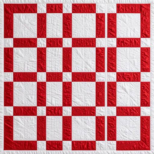 Red and White Applique Quilting