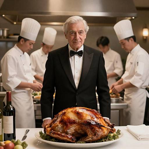 Elegant Restaurant Kitchen with Chefs