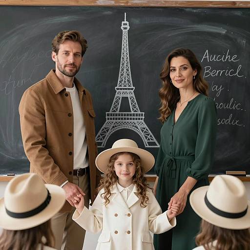 Cherished Family Moment at Chalkboard