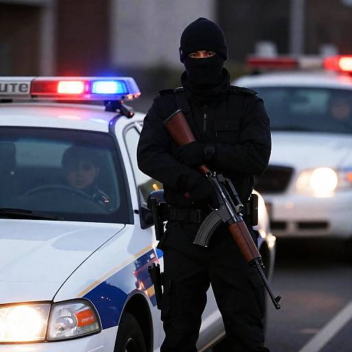 Mysterious Man Next to Police Car