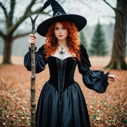 Red-haired Woman in Renaissance Witch Costume