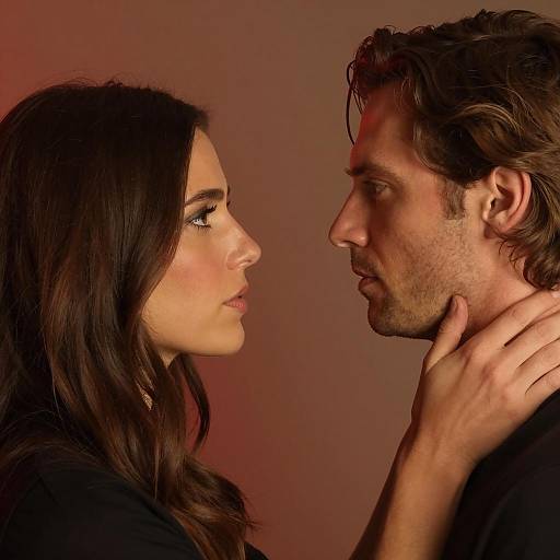 Close-up Intense Couple Facing Each Other