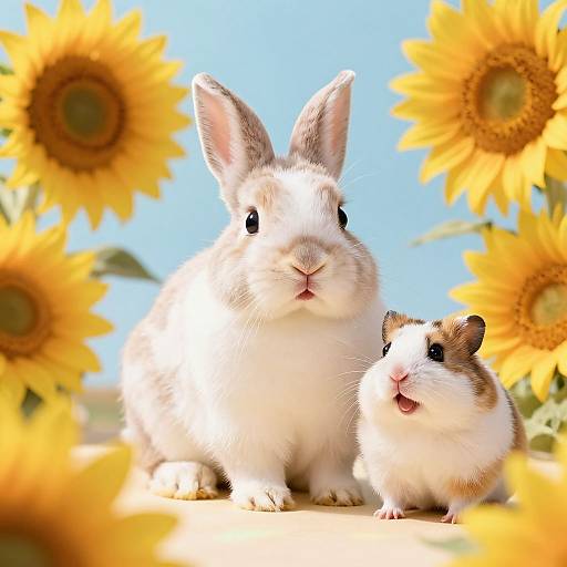 Cute Rabbit and Hamster Photoshoot