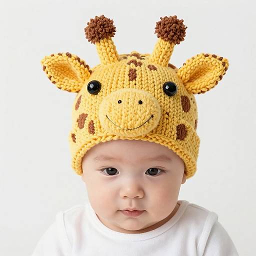 Baby Giraffe Knitted Hat Pattern
