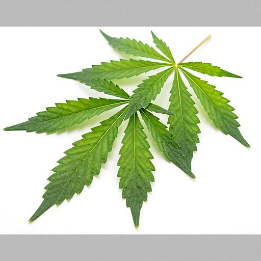 Close-Up Vibrant Green Cannabis Leaves