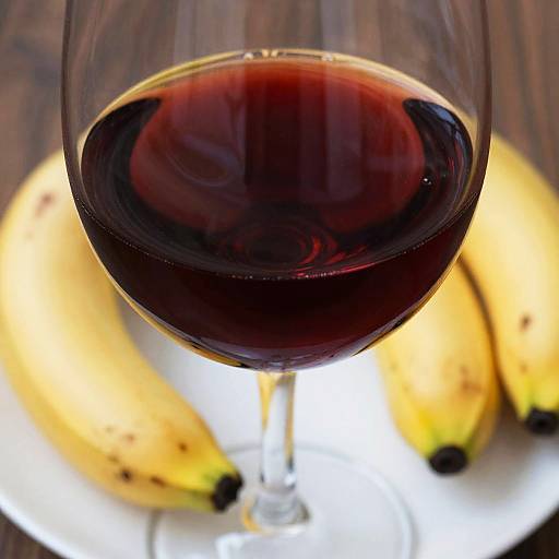 Glass of Red Wine with Bananas