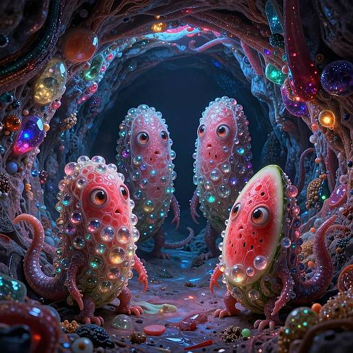 Crystalline Cavern Lifeforms Fantasy Art