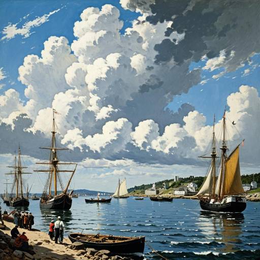 Winslow Homer Coastal Harbor Scene