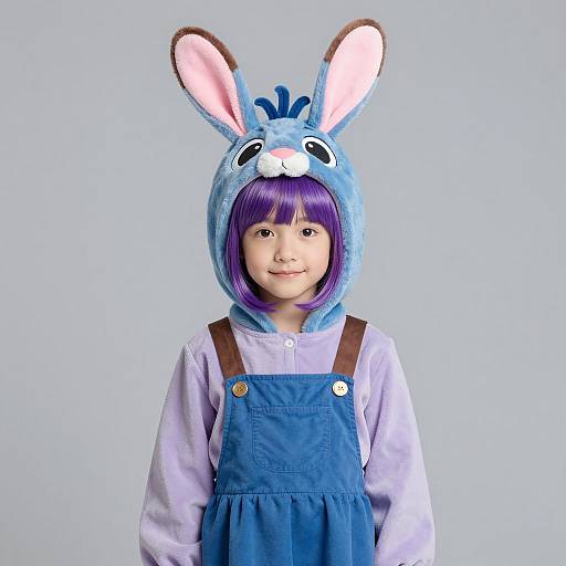 Young Girl in Eeyore Bunny Costume