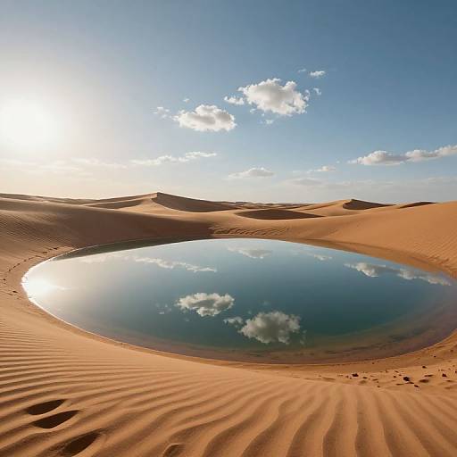 Surreal Liquid Glass Desert Reflections