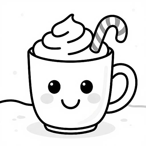 Cartoon Hot Cocoa Coloring Page