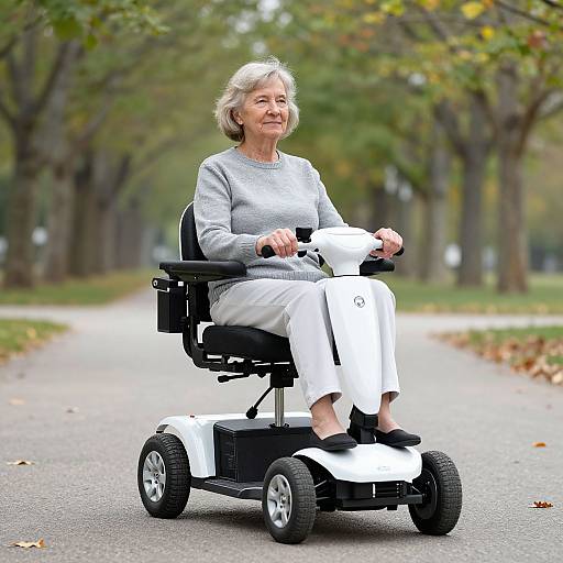 Senior Woman on Mobility Scooter Outdoors