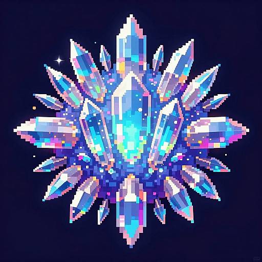 Glowing Crystal Spike Pixel Art