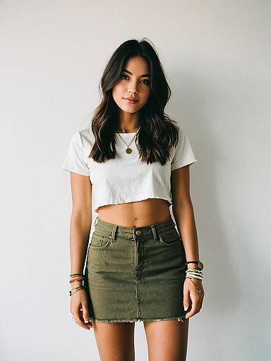 Casual Streetwear Woman in Mini Skirt