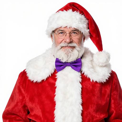 Male Santa Claus Outfit with Purple Bow