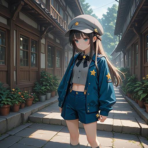Anime Girl Cowboy Shot Masterpiece