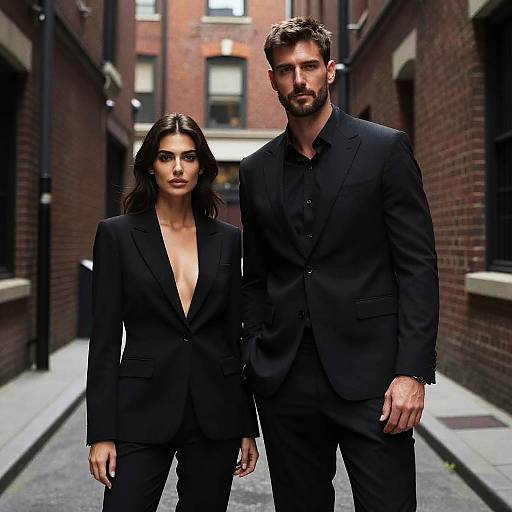 Moody Urban Business Couple Portrait