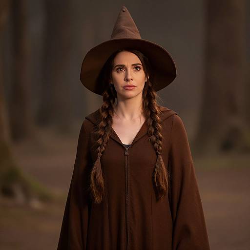 Woman Good Witch in Brown Robe