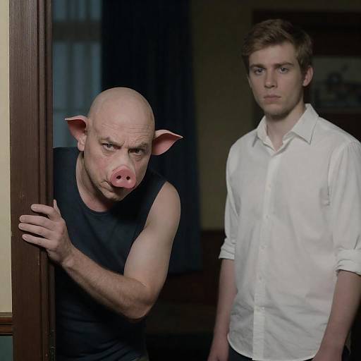 Intense Encounter in Dimly Lit Room