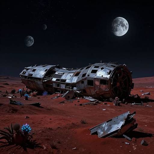 Abandoned Spaceship on Alien Planet