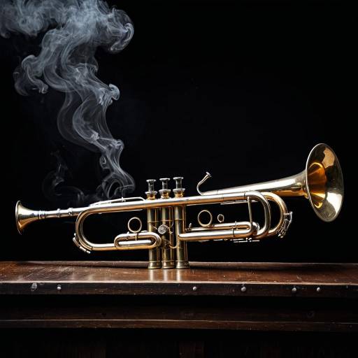 Vintage Jazz Trumpet on Smoky Stage