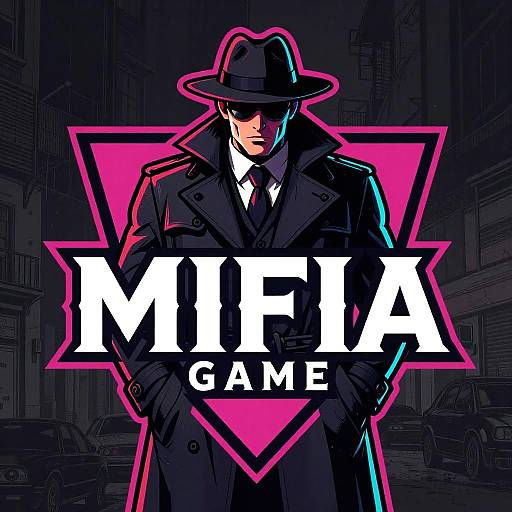 Cyberpunk Noir Mafia Game Logo