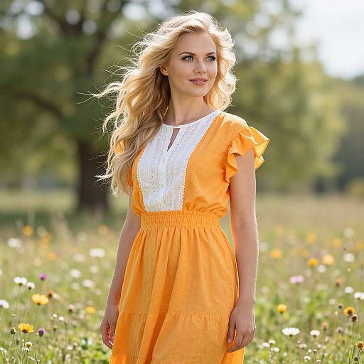 Confident Woman in Sunny Meadow