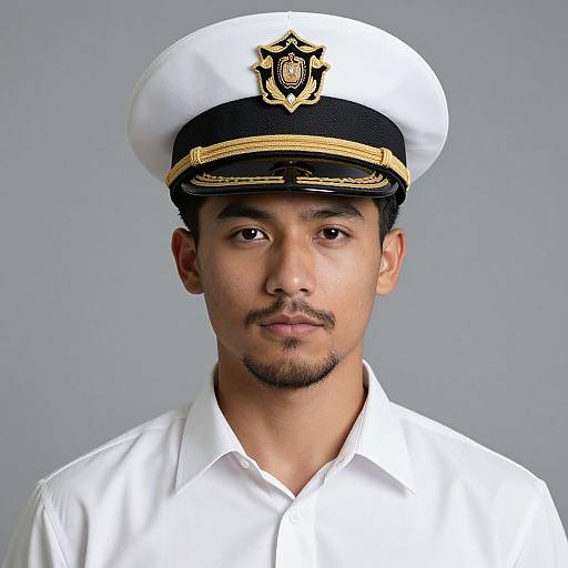 Realistic Male Military Captain Portrait