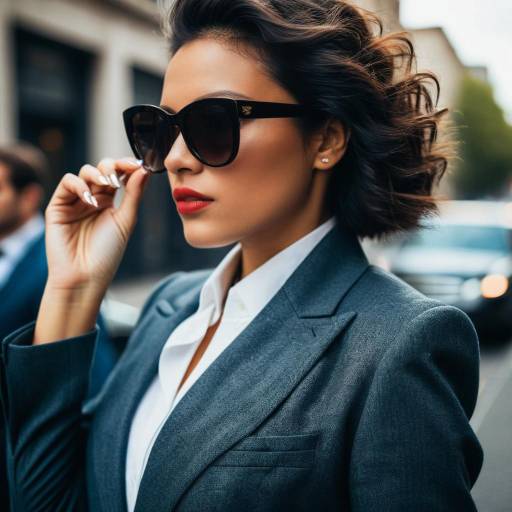 Elegant Women in Tailored Suits Closeup