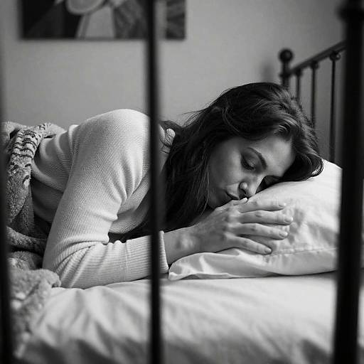 Intimate Black-and-White Bed Scene