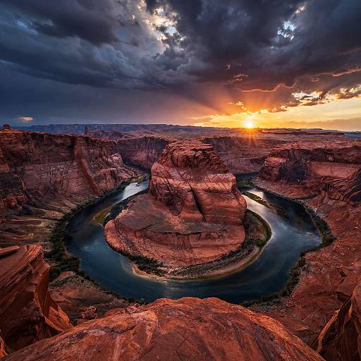 Dramatic Desert Canyons at Sunset