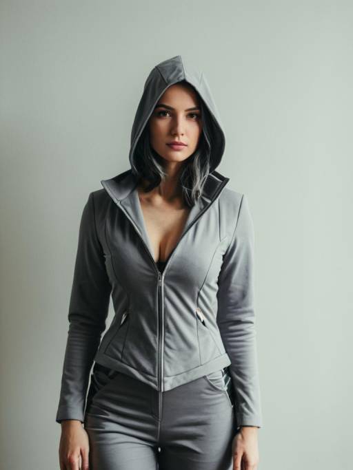 Woman in Grey Cosplay Costume
