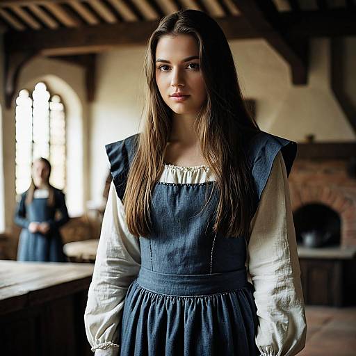 Realistic Medieval Apron Dress Portrait