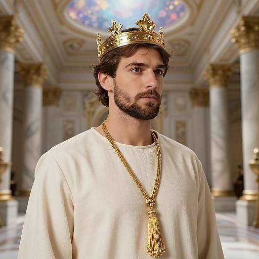 Noble Man in Majestic Ancient Hall