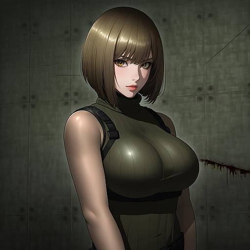 Illustration of Ashley graham, resident evil in the style of Sayori (neko works)