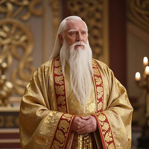 Regal Elder in Ornate Gold Robe