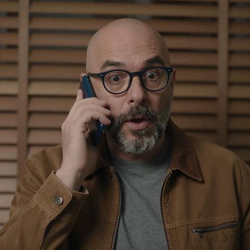 Surprised Man With Phone in Dim Light