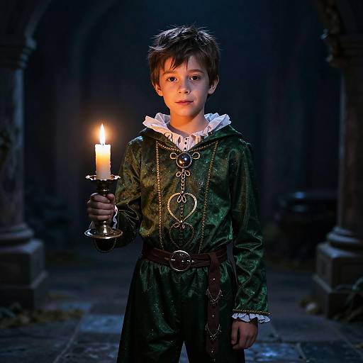Medieval Boy with Candle Costume