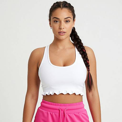 Sporty Chic Woman in Hot Pink Shorts