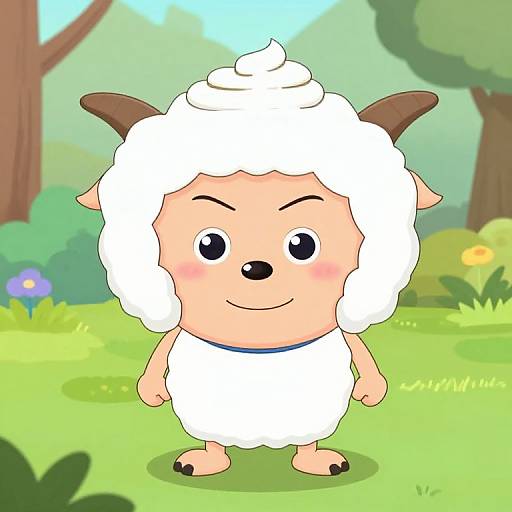 Cute Sheepish Cartoon Character