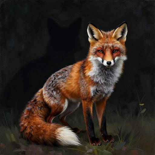 Mysterious Fox Portrait in Klimt Style