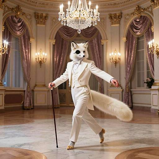 Elegant Fox in 1920s Ballroom