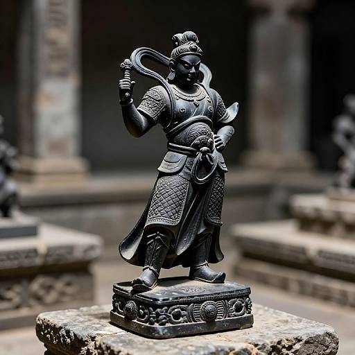 Miniature Black Warrior Statue