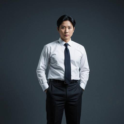 Serious Korean Man in Business Attire