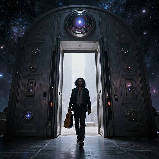 Galaxy Door Guitarist Cinematic Scene