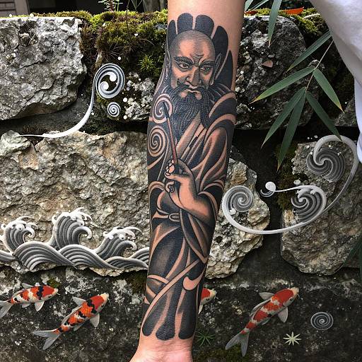 Warrior Sage Tattoo in Zen Garden