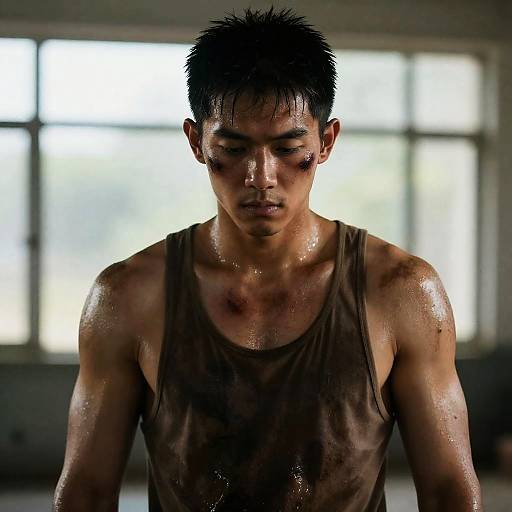 Serious Young Man in Indoor Setting