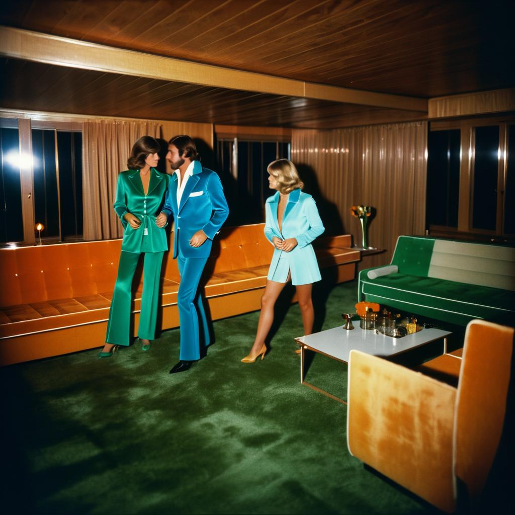 1970s Luxury Cabin Party Scene