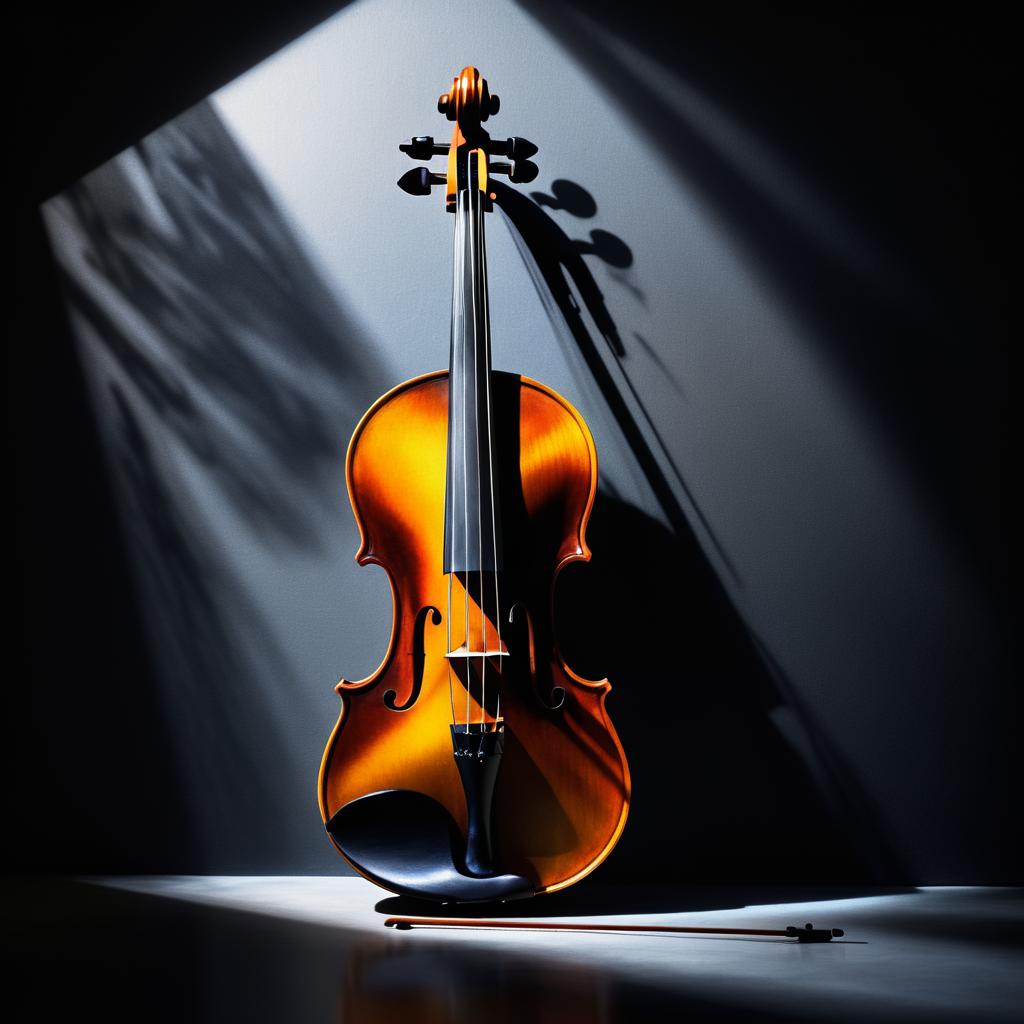 Mysterious Violin in Enigmatic Shadows